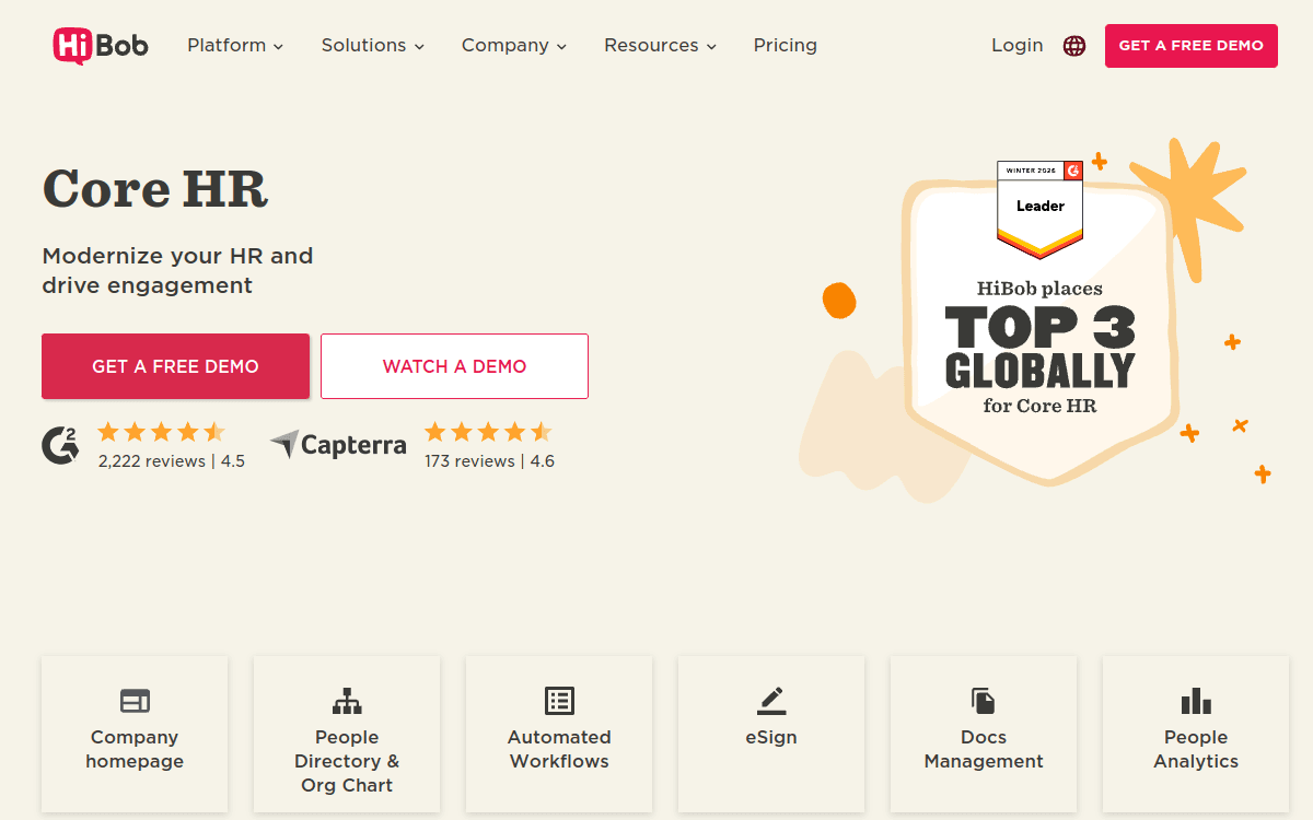 Bob Core HR official product page