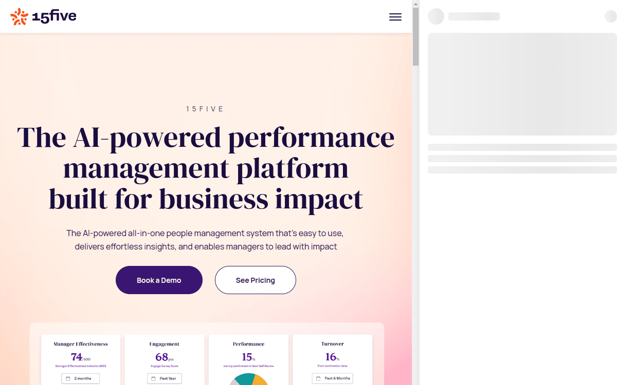 15Five Performance Management official product page