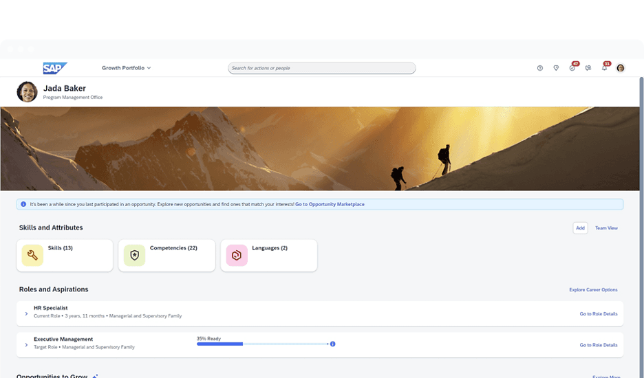 SAP SuccessFactors Career and Talent Development product interface or official product visual